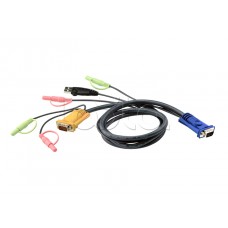 КВМ-кабель с интерфейсами передачи звука, USB, VGA и разъемом SPHD 3-в-1 (1.8м) ATEN 2L-5302U