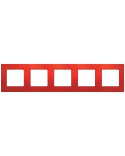 Рамка 5 постов Etika красный Legrand 672535 в Артеме Аксессуары для кабель-канала Pintop.ru