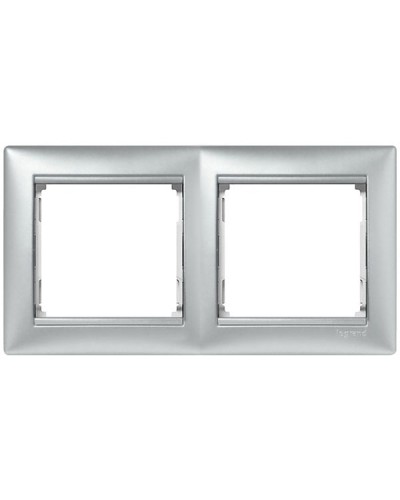 Рамка 2 поста горизонтальный монтаж алюминий Valena Legrand 770152 в Артеме Аксессуары для кабель-канала Pintop.ru