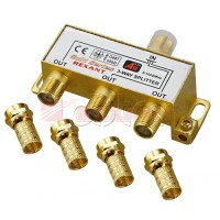 Делитель телевизионный ТВx3 + 4 шт. F BOX 5-1000 МГц GOLD (10шт/уп) REXANT 05-6102-1